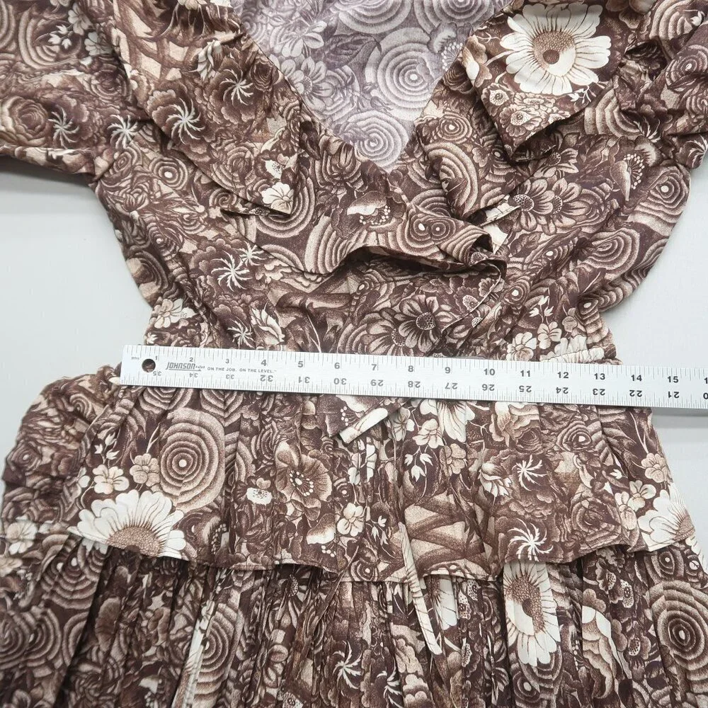 Ulla Johnson Lola Long Sleeve Floral Ruffle Mini Dress Size 4 - Picture 11 of 12